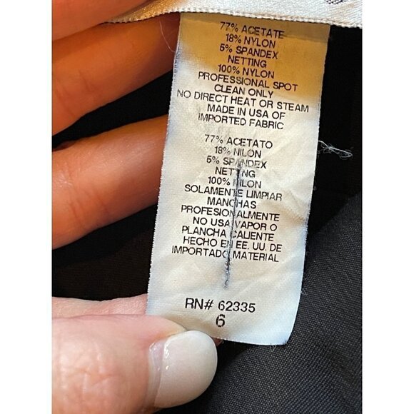 Betsy & Adam Black Sleeveless Square Neck Ruched Waist Ruffled Hem Dress 6 - Picture 10 of 10